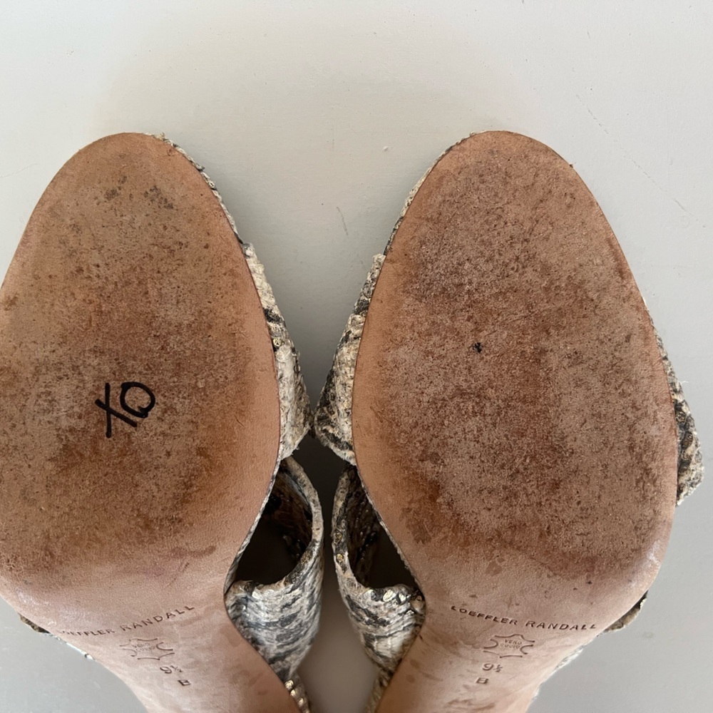 Loeffler Randall Coco High Heel Knot Snakeskin Slide, size 9.5 - Picture 13 of 13